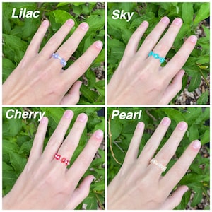 Beaded Multi Flower Ring / Flower Ring / Daisy Ring / Bead Ring