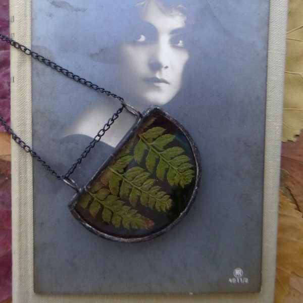 Forest fern necklace, woodland jewelry