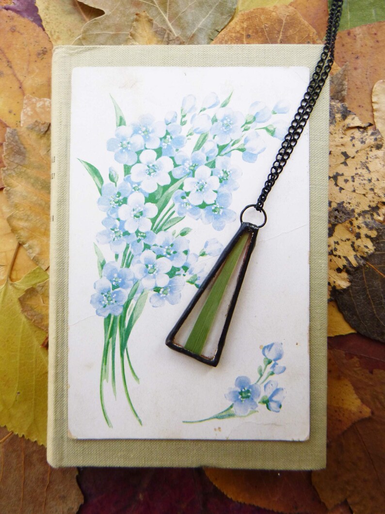 REED LEAF pendant necklace Celtic tree astrology