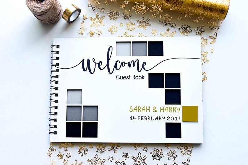 Elegant Keepsake Book Wedding Guest Book Personalised Wedding Signing Book Rustic Guestbook Custom guestbook White Guest Book