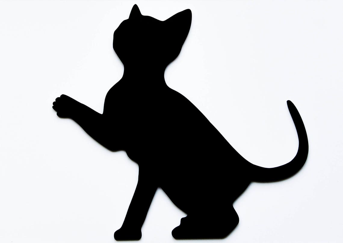 Black Cat Cutout Wall Hanging Black Cat Cat silhouette Cat Etsy