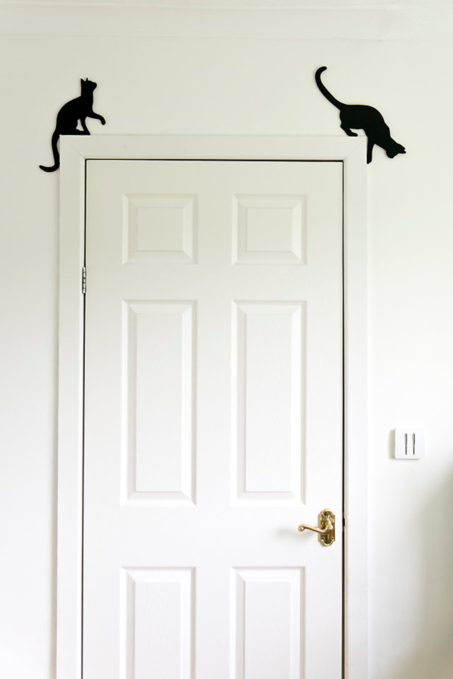 Cat Lovers Gift Door Frame Decor Black Cat Sticker Crazy Cat | Etsy