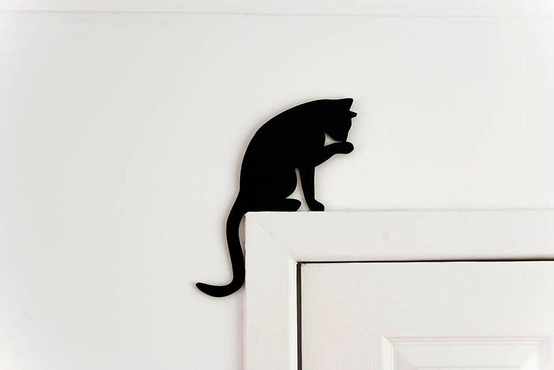 Cats Door Toppers or Shelf Displays Black Cat Door Frame Etsy UK