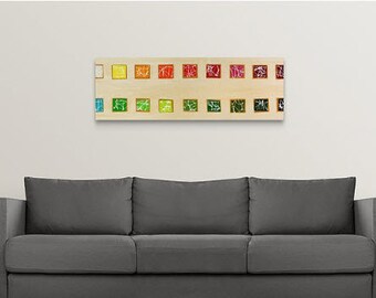 Over the couch contemporary art, abstract canvas print, housewarming gift, 16 x 48 colorful office wall hanging, teen girls room decor