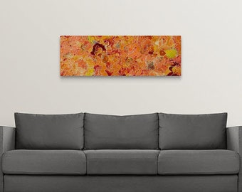Coral Pink over the couch Canvas Art Print, Large abstract, Womens bedroom decor, powder room, Anniversary gift for her, she shed office