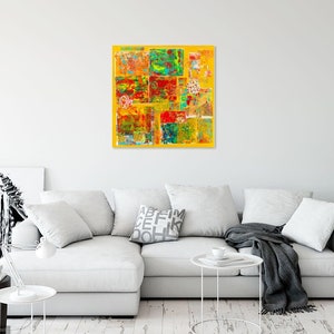 Vibrant art print, Contemporary artwork, Multicolor canvas wall art, bright office decor, collage print, housewarming gift, Mothers Day image 8