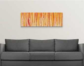 Contemporary wall art, playroom decor, kids room, over the couch vibrant artwork, happy abstract nursery decor, orange and red decoration