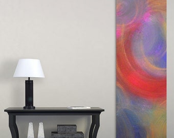 Extra large Canvas art PRINT, Colorful conference room wall decor, brushstroke painting, bold acrylic wall hanging, office foyer artwork