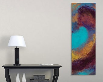 Large Entryway art, the cosmos, contemporary abstract canvas print, housewarming gift, 16 x 48 foyer wall hanging, faith wedding present