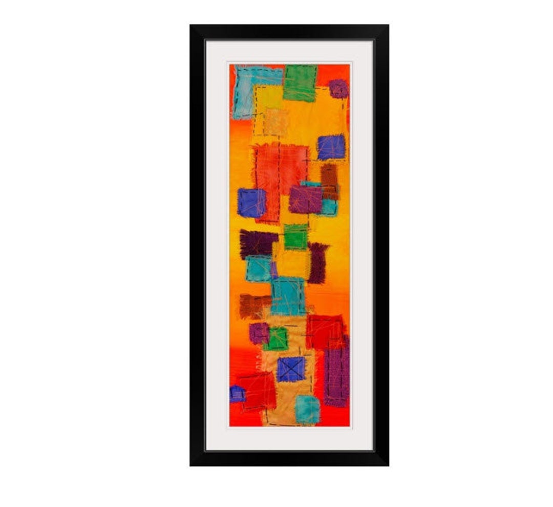 Vibrant Wall Art, Abstract Print, Contemporary Decor, Long Narrow Art