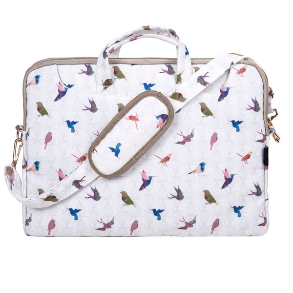 TaylorHe Canvas Laptop Bag Colourful Birds