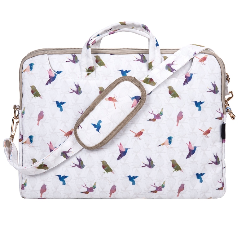 TaylorHe Canvas Laptop Bag Colourful Birds image 1