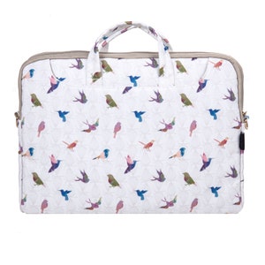 TaylorHe Canvas Laptop Bag Colourful Birds image 3