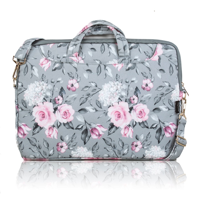 Taylorhe Canvas Laptop Bag Floral Vintage Roses Etsy UK