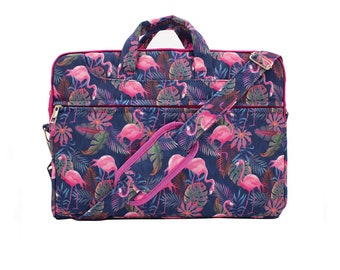 TaylorHe Canvas Laptop Bag Flamingos