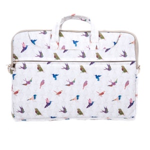 TaylorHe Canvas Laptop Bag Colourful Birds image 2