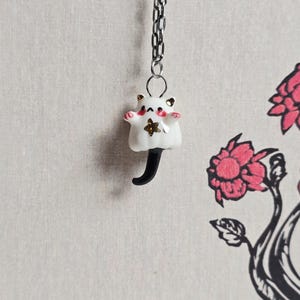 Tanzende Schwanz Kitty (schwarz) - Halskette - Tiny Bebes
