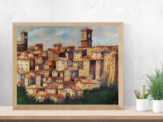 Italy City Original Oil Painting City Scape Painting | Etsy