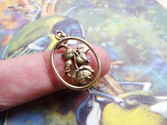 antique art nouveau french gold filled medal, ant… - image 8