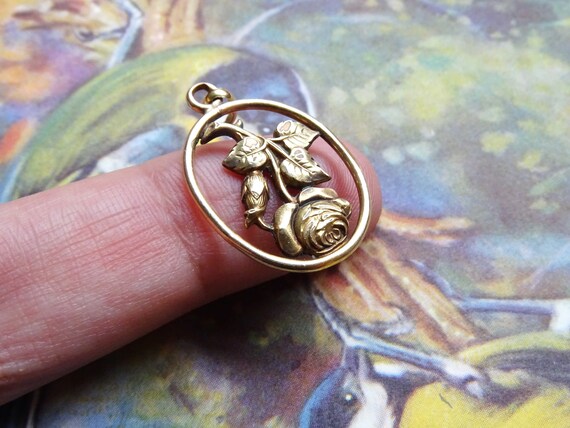 antique art nouveau french gold filled medal, ant… - image 9