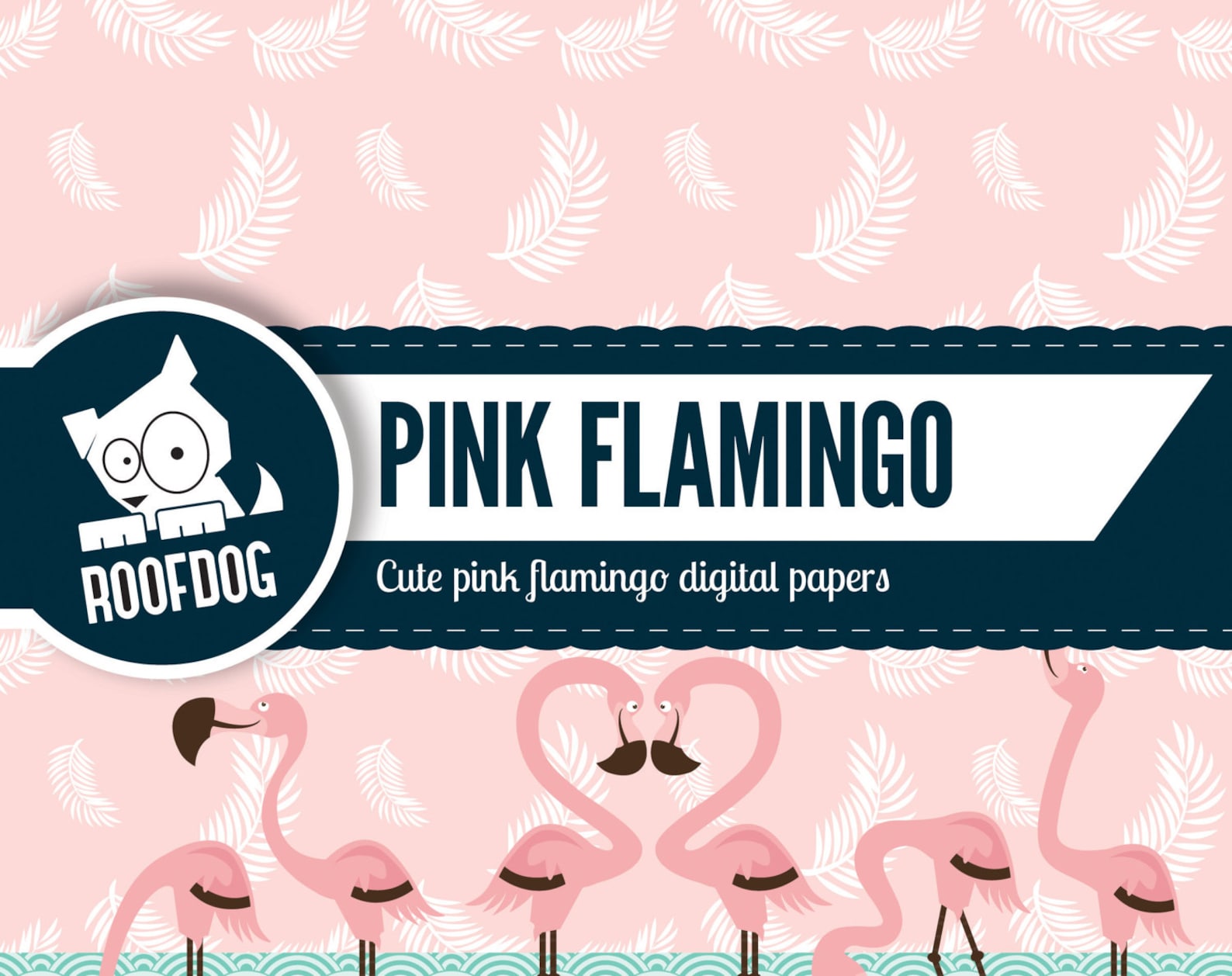 Pink Flamingo Digital Paper Pink and White Flamingos - Etsy