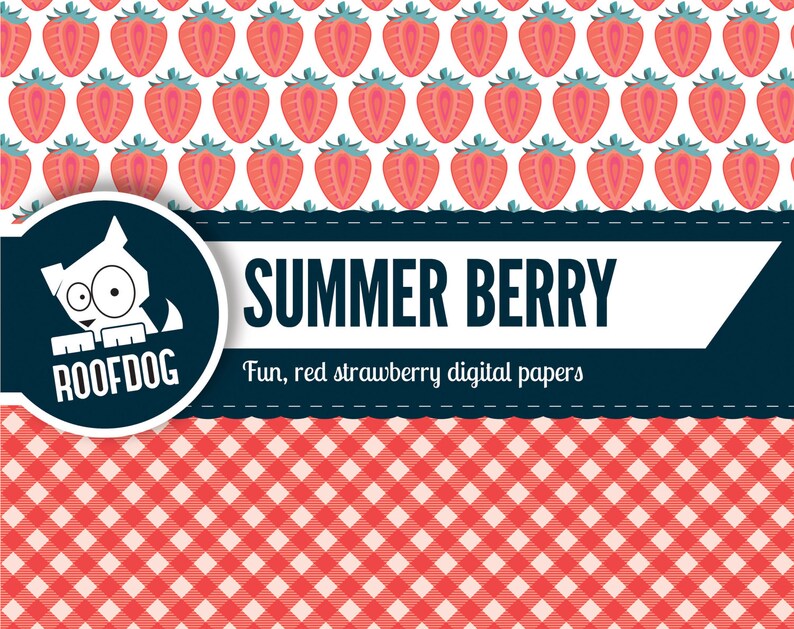 Red strawberry digital paper summer berry strawberry digital paper pack instant download summer digital paper fruit background pink image 4