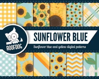 Flores de papel digital | amarillo girasol brillante para imprimir | papel digital pack instantánea descargar | fondo floral de verano otoño de papel