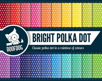 Tęcza polka dot | Cyfrowy papier Instant Download | Cyfrowy Notatnik bez szwu tło | papier clipart do druku | użytku komercyjnego