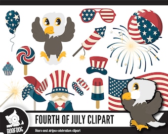 USA Clipart | 4th of July clip art | Independence Day | stars and stripes | United States | red white and blue | America party | 4 July