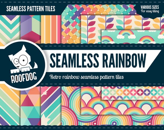 Seamless rainbow pattern | retro rainbow digital paper | 1960s rainbow | 1970s | 1980s | disco pattern | vintage rainbow | pride rainbow Il_570xn