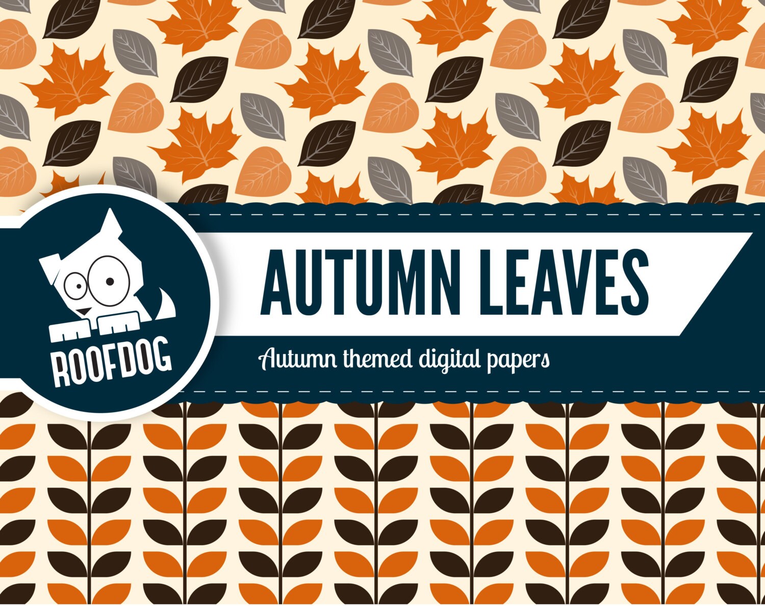 Autumn Digital Paper | Fall Digital Paper Pack Retro Autumn | Fall ...