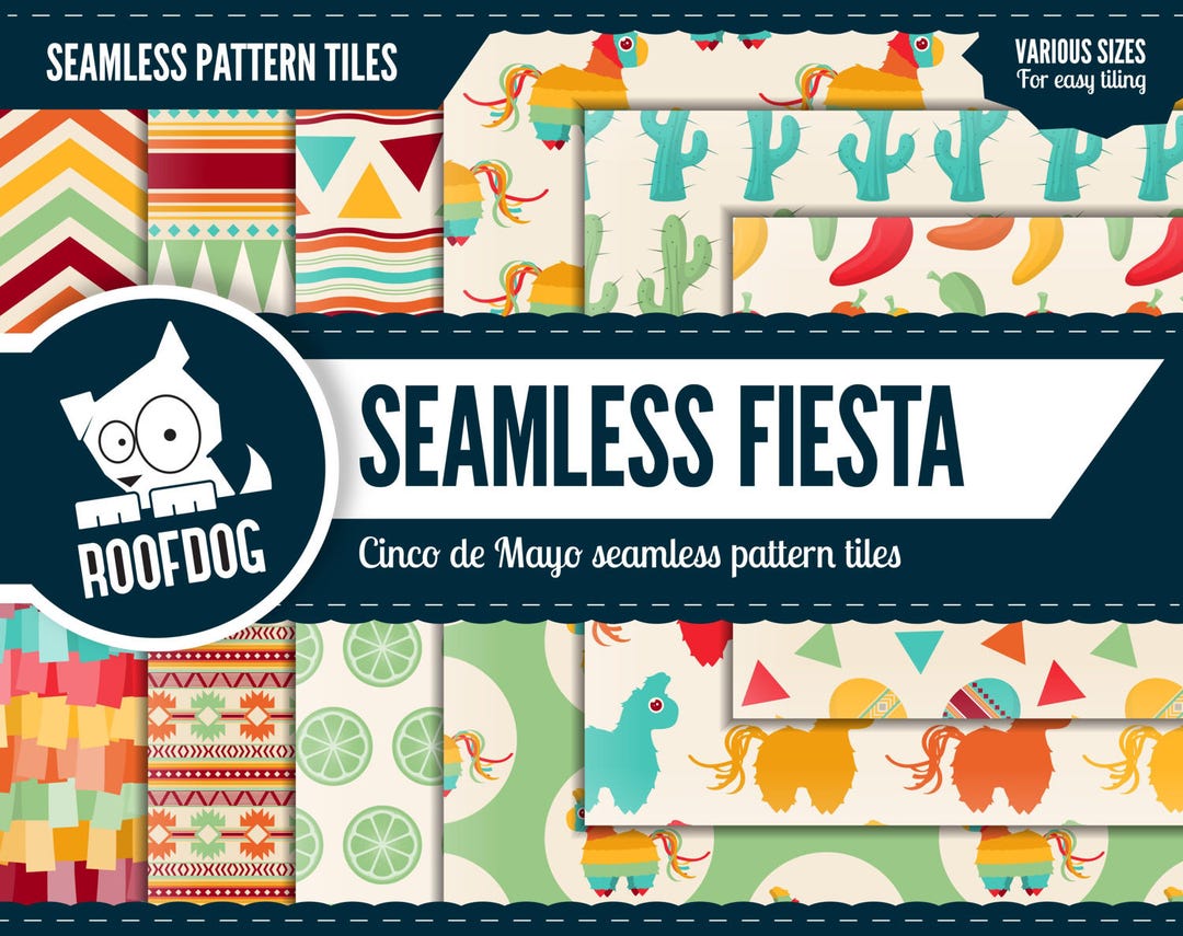 Seamless Fiesta Pattern Cinco De Mayo Digital Paper Fiesta Tile Mexican
