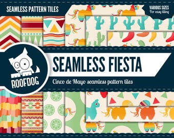 Cinco de Mayo Seamless Fiesta Pattern Tiles (Digital Download)
