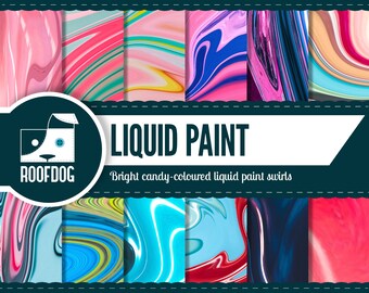 Liquid Marble Digital Paper | Candy Bright Swirls (Digital Download)
