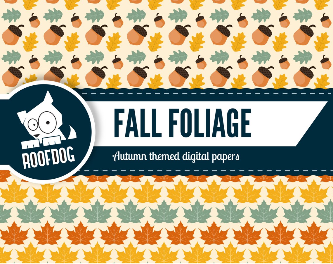 Fall Digital Paper | Autumn Digital Paper | Fall Leaves Digital Paper ...