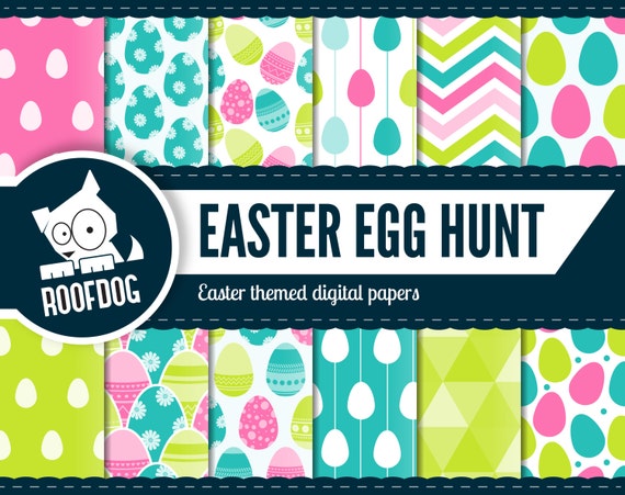 Easter egg digital paper | Bright easter digital patterns | Colourful easter egg hunt seamless pattern | Seasonal springtime |Commercial use Il_570xn