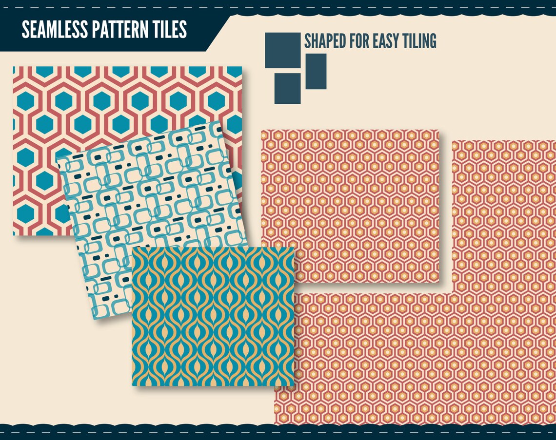 Seamless Retro Pattern Seamless Wallpaper Repeating - Etsy