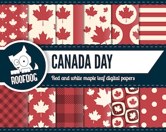 Canada day digital papers | red and white maple leaf | Canadian flag pattern | Canadian independence | Canada maple leaf | red maple July 1