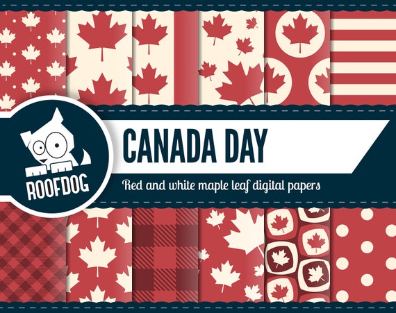 Canada day digital papers | red and white maple leaf | Canadian flag pattern | Canadian independence | Canada maple leaf | red maple July 1 Il_570xn