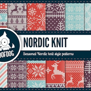 Knit digital paper | Christmas sweater pattern | nordic knit paper pack instant download | ugly sweater winter wool knit snowflake pattern