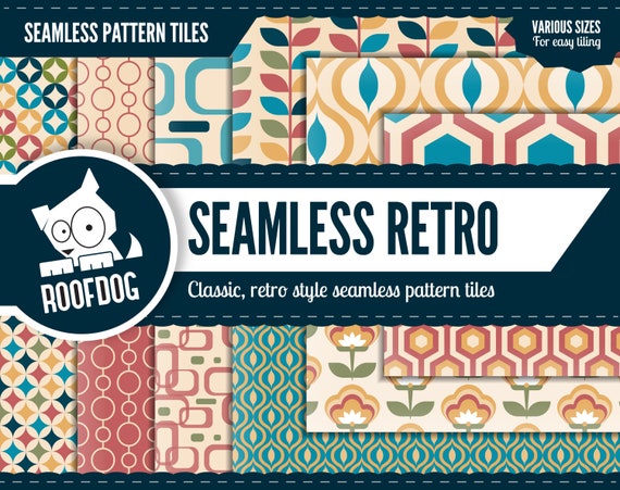 Seamless retro pattern | seamless wallpaper | repeating pattern | pattern tile | easy repeat | 1950's | 1960s wallpaper | 1970s | vintage Il_570xn
