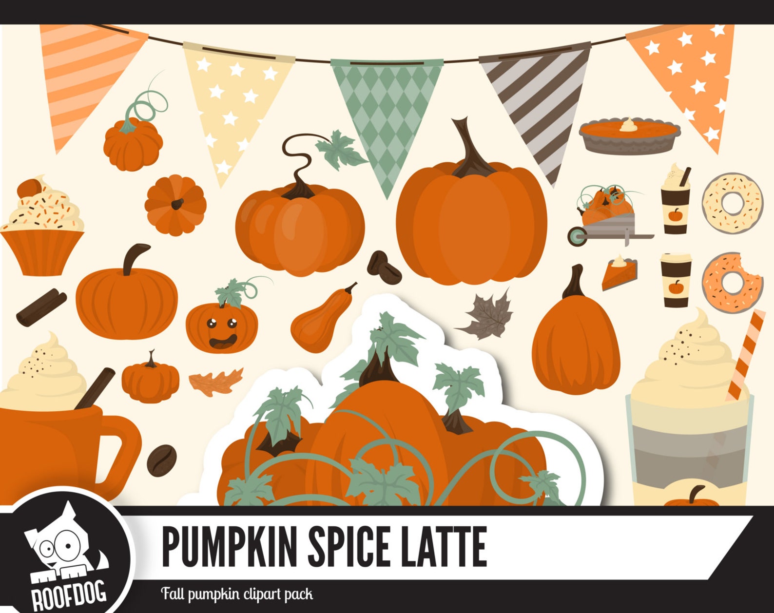 Pumpkin spice latte clipart Fall pumpkin clip art Autumn image 0.