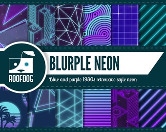 Retrowave Digital Paper | 1980s Neon Pattern (Digital Download)