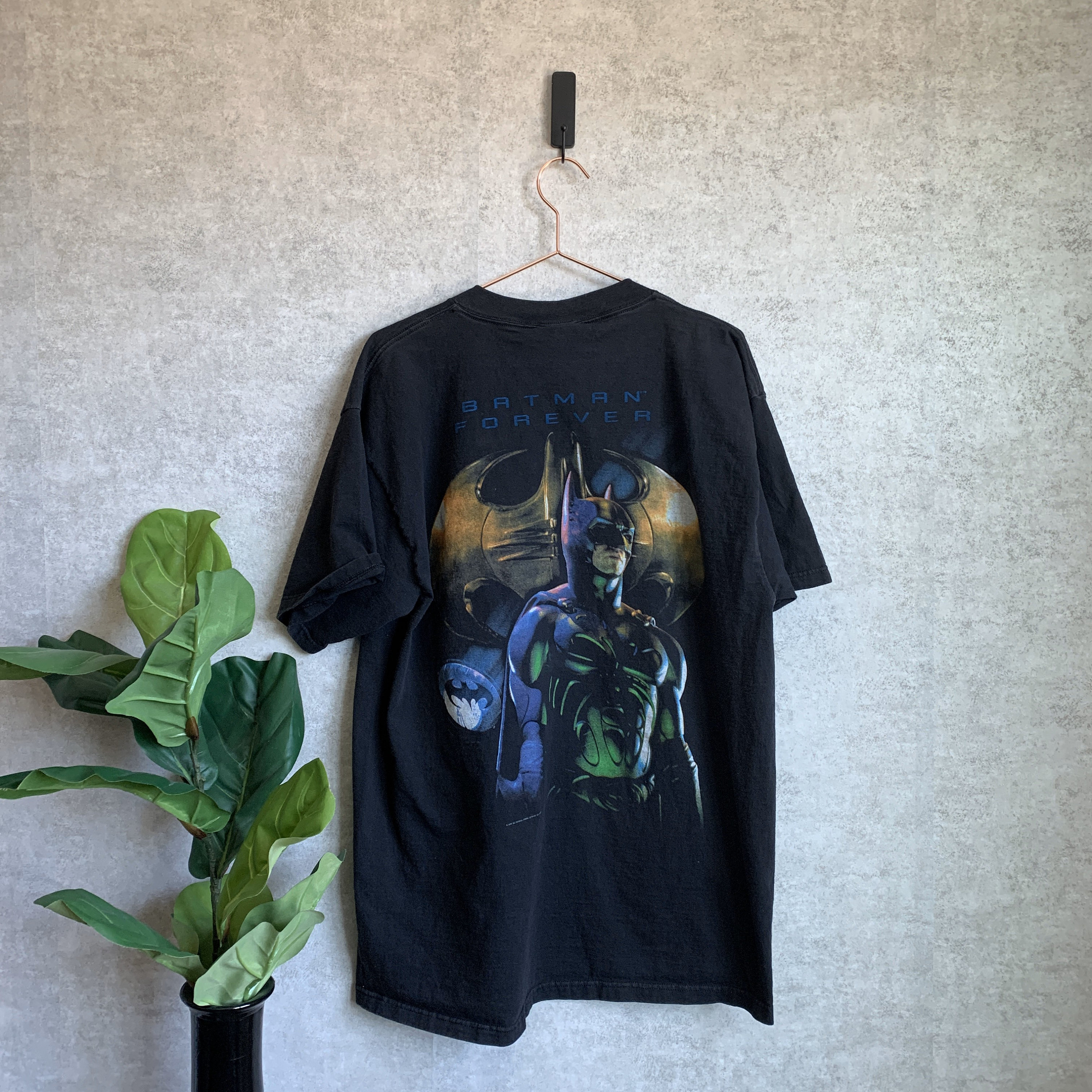 Vintage 1995 Batman Forever Double Sided Black Movie Promo TShirt