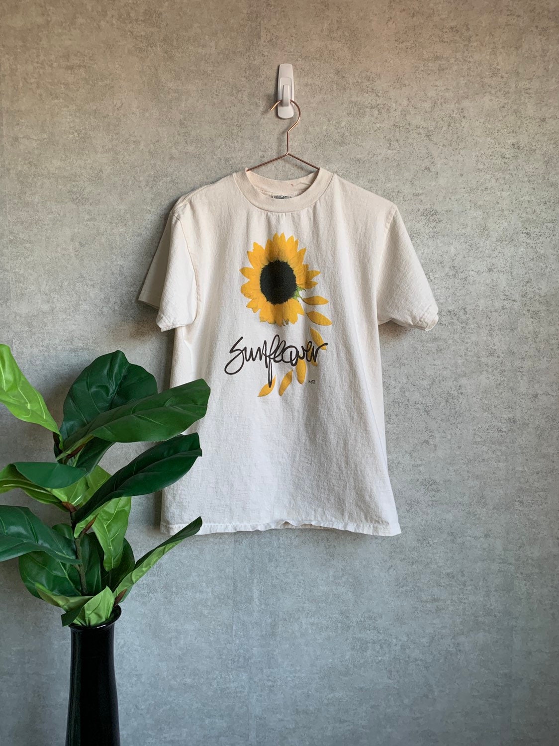 90s MAZE sun 太陽 アート tee Tシャツ Vintage 1994 Sunflower Maze Tan Graphic T-Shirt