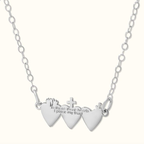 Holy Family Hearts® in 14K White Gold Tiny Version New Zealand