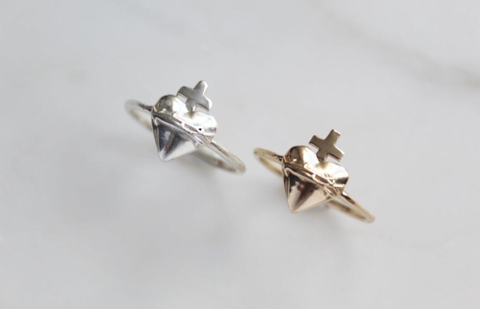 Sacred Heart Ring in 925 Sterling Silver - Etsy