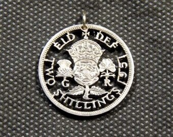 1950年 2シリング・フローリン貨幣：イギリスの宝飾品用白銅貨 - Etsy 日本
