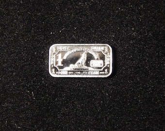 1 gram 999 silver wolf art bar
