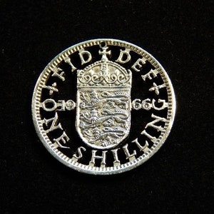 1966 uno scellino britannico taglio moneta pendente con 18 pollici collana di avviamento